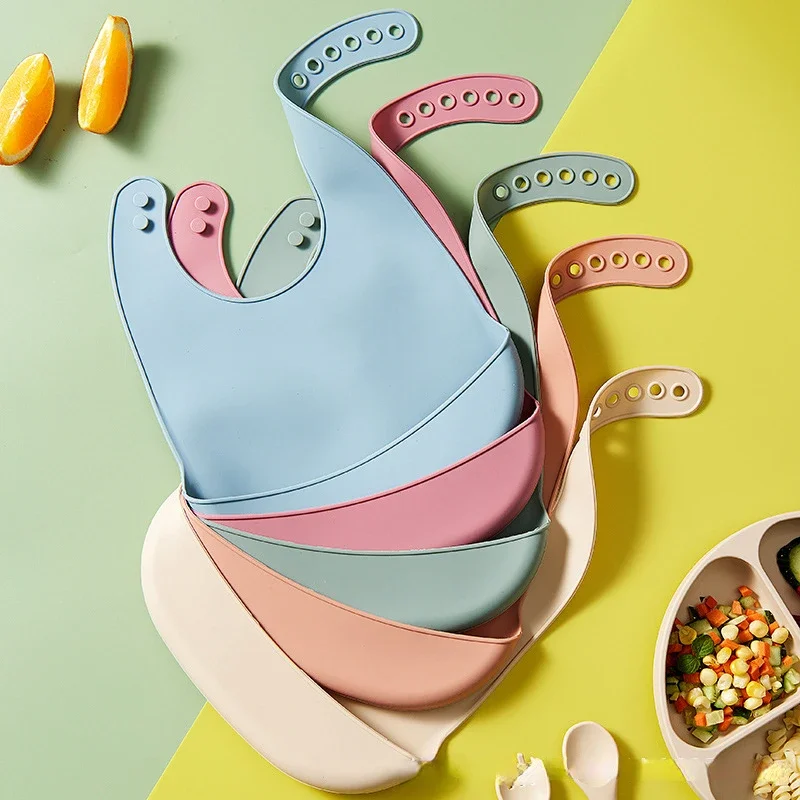 Waterproof Baby Bibs Silicone - 1 шт. силиконовый нагрудник-слюнявчик для малышей,