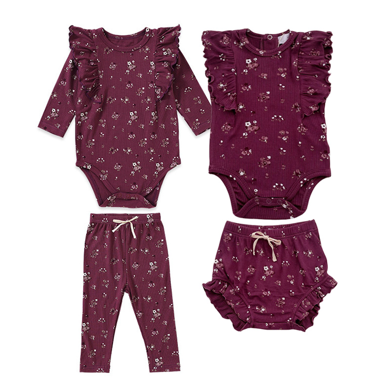 Newborn Baby Girl Romper Floral - 0-24 м, комплект одежды для новорожденных