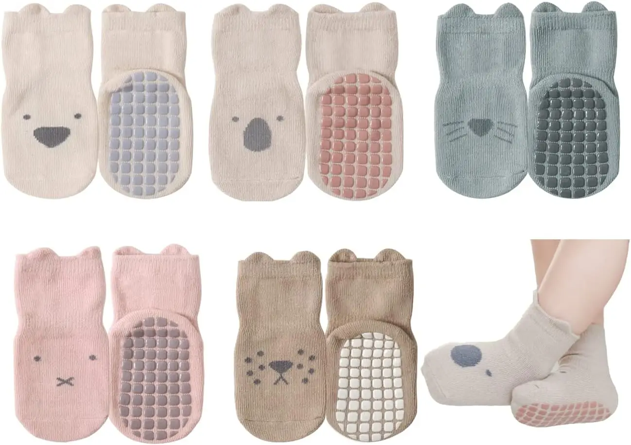 Unisex Baby Socks Non Slip - 5 пар нескользящих носков для малышей,