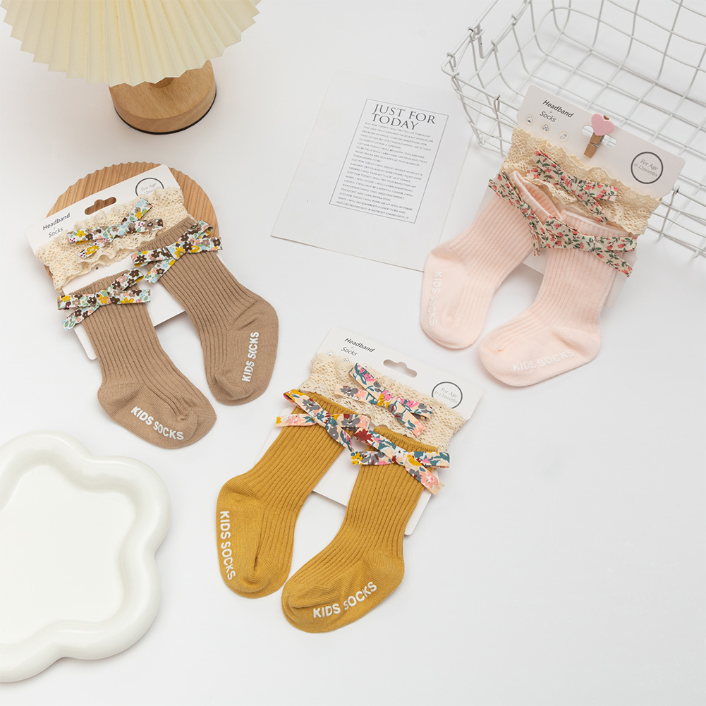 Unisex Baby Socks Non Slip - 3 шт., детские носки с цветочным