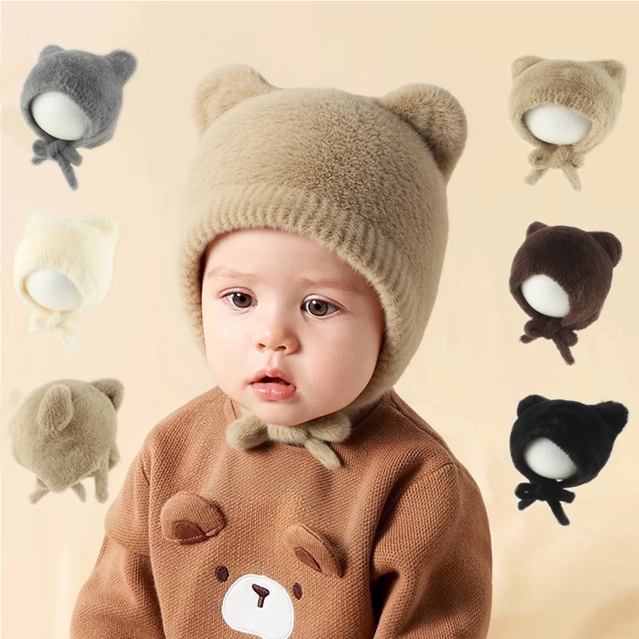 Милая детская вязаная шапка с  – обзор и цена Infant Beanie Hat With Ears