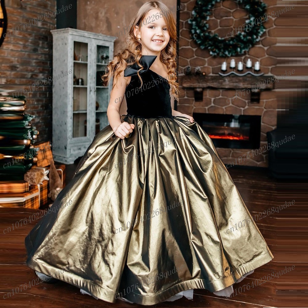 Новые черные и золотые атласны – обзор и цена Toddler Girl Tulle Party Dress