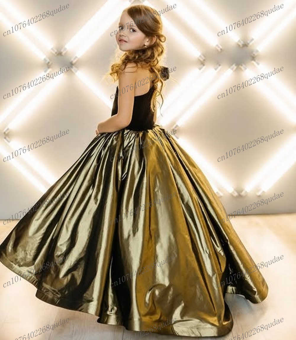 Новые черные и золотые атласны – обзор и цена Toddler Girl Tulle Party Dress